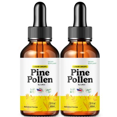 (2 Pack) Pine Pollen Liquid Drops with Advanced Maximum Strength, PinePollen Supplement For Overall Health & Wellness, Energy Support, Premium Wellness Formula Natural Ingredients Vitamins Gotas (4oz)