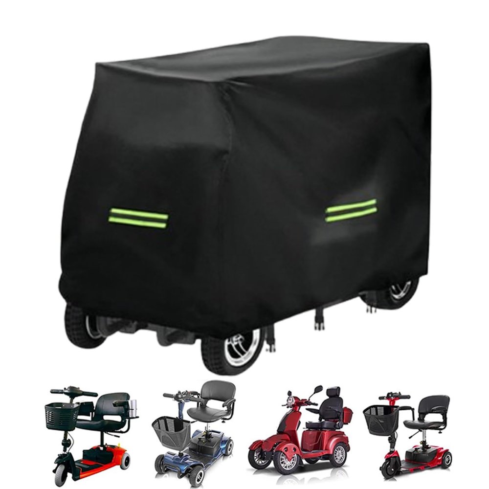 MKNQUVG Mobility Scooter Cover for Freerider USA Luggie Standard, 420D Waterproof Outdoor Electric Scooter Cover for 3/4 Wheel Scooters, All Weather Protection with Windproof Buckle,B