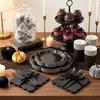 Vyntra Black Scalloped Paper Plates Set, 350 Pcs Disposable Party Plates, Elegant Fancy Paper Dinnerware for Weddings, Birthdays, Halloween & Events view 4