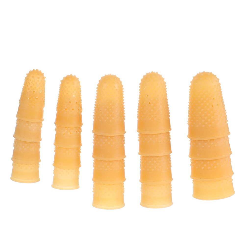 Alasum 20pcs Skin Color Rubber Finger Sleeves with Anti-Static, Wear-Resistant Silicone Finger Protectors for Industrial and Office Use