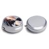 Steam Train Depart Sunset Pill Organizer,3 Compartments Medicine Organizer Small Pill Box Metal Portable Medicine Box Travel Pill Container Holder Medication Holder Round Pill Case view 3