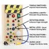 Activity Board for Seniors with Dementia 6-in-1 Wooden Sensory Panel with Toggle Switches, Lights, Rotating Knob, Metal Lock, Buttons, Audio Jack for Alzheimers, Occupational Therapy view 4