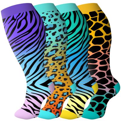 bropite 3/4 Pairs Plus Size Compression Socks for Women & Men 20-30 mmhg-Extra Wide Calf Support Socks for Medical,Running