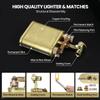 2-in-1 Permanent Match Lighter, Reusable, Retro-Style Lift-arm Kerosene Lighter, Perfect for Camping and Hiking.(2pcs Gold) view 4