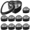 VINTORKY 10pcs Heart-shaped Candy Boxes Black Tin with Window 60x59x27mm for Wedding Party Favors Valentines Day Chocolate Packaging Containers view 1