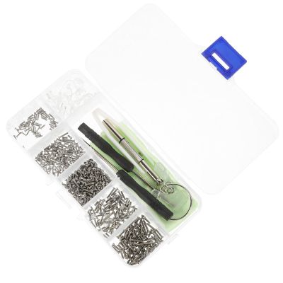IDEANATEGRATE Glasses Repair Kit 528pcs Eyeglass Screws Nose Pads Set with Anti-Slip Sleeves and Ear Hooks Portable Eyeglass Repair Tool for Sunglasses and Spectacles Maintenance Random Color