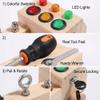 Activity Board for Seniors Interactive Sensory Panel with LED Light Switches, Handy Wrench, Pull Rotate Lock, Turn Key, Insert Adjust for Dementia, Occupational Therapy, Fine Motor Skills view 3