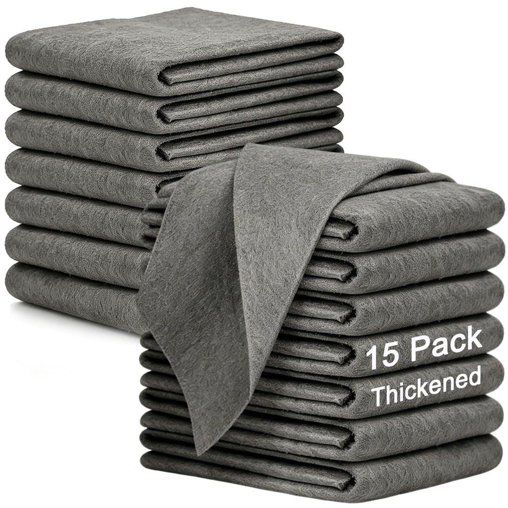 Myrtilithir 15 Pack Thickened Magic Cleaning Cloth, Microfiber Magic Cloths for Cleaning, Streak-Free & Lint-Free Glass Cloth, Reusable Magic Cleaning Wipes for Windows Glass, Mirrors, Car