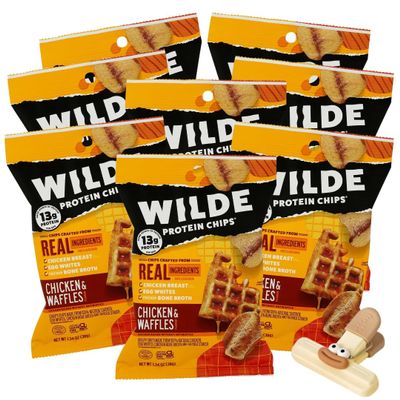 Wilde Protein Chips 8 Pack Protein Snacks for Adults Healthy Chips and Protein Snack Alternative to Popcorners, Masa Chips, Kale Chips, Whisps Keto Chips Style Snack with Plastic a Random Item