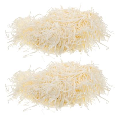 Baluue Crinkle Paper Shred Filler for Boxes, 4pcs 100g Natural Raffia Grass Paper Shredding Decoration, Packaging Stuffing for Christmas, Birthday, Party Favor Wrapping
