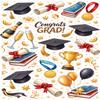 Festive Congrats Grad, Books, Cap & Diploma Pattern Edible Image Chocolate Transfer Sheet. Apply To Your Custom Chocolate Treats view 1