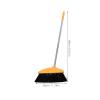 Totority Soft Bristle Broom with Dustpan, Wide Angle Household Sweeping Brush, Long Handle Non-Stick Hair Floor Broom for Indoor Outdoor Cleaning and Garage Use, Orange view 2