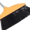 Totority Soft Bristle Broom with Dustpan, Wide Angle Household Sweeping Brush, Long Handle Non-Stick Hair Floor Broom for Indoor Outdoor Cleaning and Garage Use, Orange view 3
