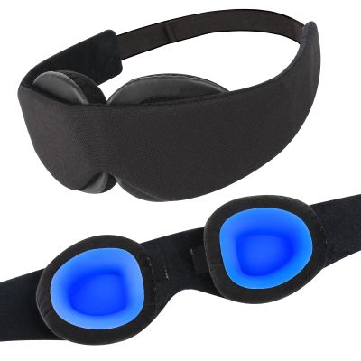 2026 Upgraded Sleep Mask for Dry Eyes Reusable Eye Mask for Men & Women 100% Blackout & Adjustable Moisture Goggle, Soft, Comfortable Ideal for Travel Black