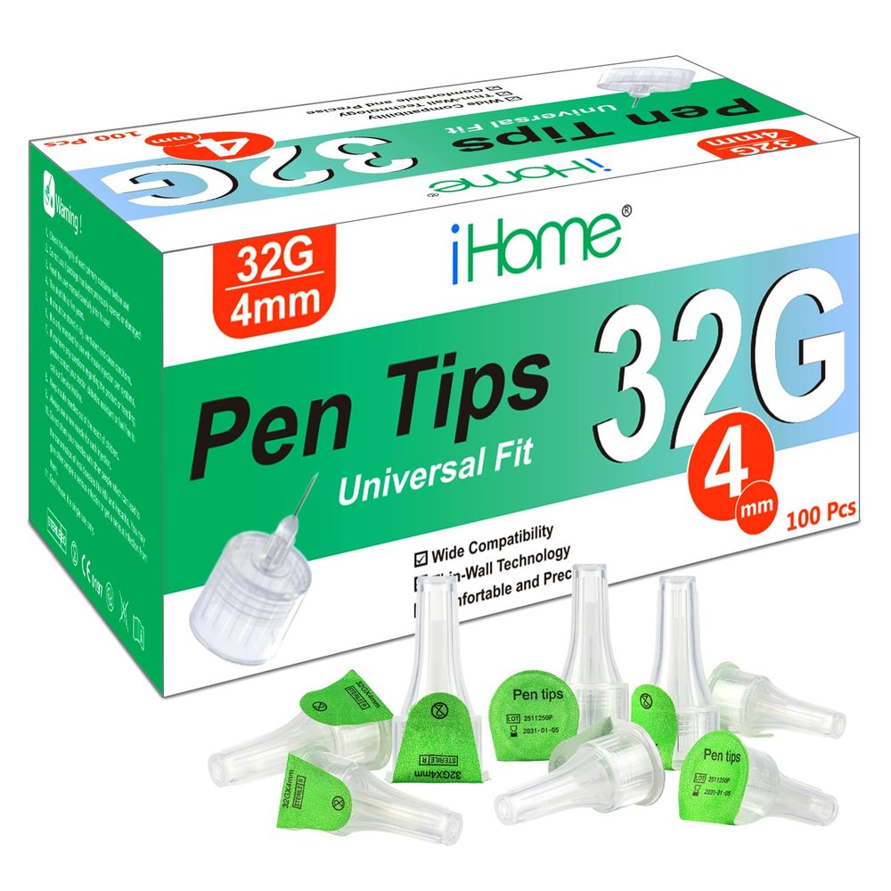 iHome 32G x 4mm Pen Tips 100 Count Universal Fit Comfortable Design 32G 4mm(5/32")