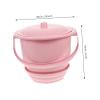 MAGICLULU Portable Urinal Bucket with Lid, Thickened Plastic Spittoon Pot for Home Use, Handheld Night Urine Pail Suitable for Elderly and Bedridden Patients, Red, 1pcs view 2