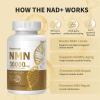 nmn Supplement 1000mg Pure Organic with Resveratrol - 3-in-1 Advanced Formula for NAD+ Boost, Cellular Energy & Anti-Aging - 99% Pure NMN, Supports Immune & Muscle Health - 60 Vegan Capsules, view 4