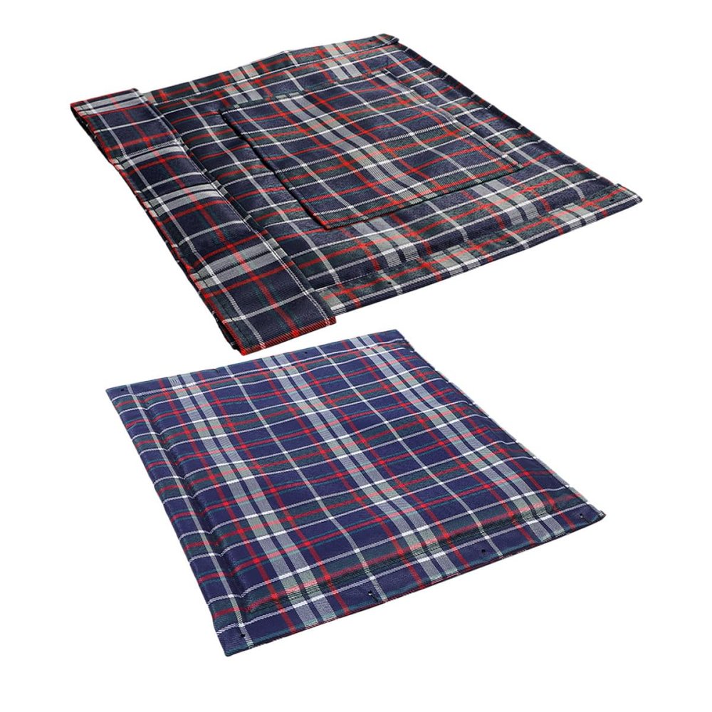 Alasum Wheelchair Cushion and Backrest Set 2pcs Plaid Oxford Fabric Breathable Pressure Relief Seat Pad Sturdy Soft Support for Mobility Aid Users