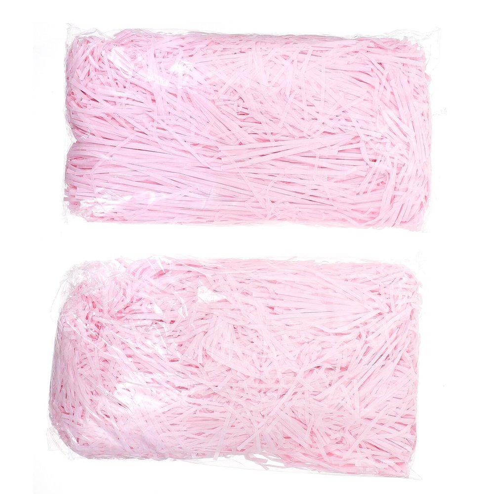 ARTIBETTER DIY Raffia Filament Box Filler Paper, 2pcs 200g Pink Shredded Filling Material for Boxes, Wedding and Holiday Packaging Supplies