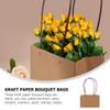 TIDTALEO 5pcs Kraft Paper Tote Bags with Handle Waterproof Bouquet Wrapping Carrier Bags for Party Floral Packaging view 3