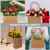 TIDTALEO 5pcs Kraft Paper Tote Bags with Handle Waterproof Bouquet Wrapping Carrier Bags for Party Floral Packaging view 4