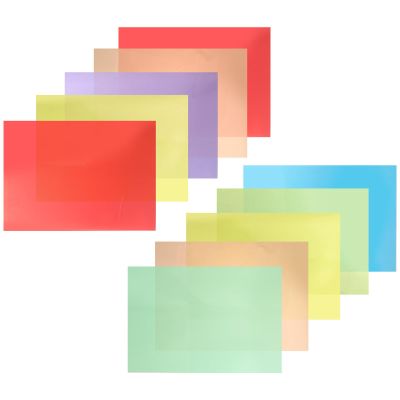 CONGARTENO 14 Sheets Colorful Cellophane Sheets DIY Craft Film, A4 Size Plastic Craft Paper with Red Orange Yellow Green Blue Purple, Wrapping for Art Projects and Decorations