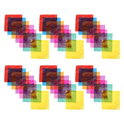 DIYEAH 90pcs Colored Cellophane Sheets for DIY Crafts, Translucent Square Light Diffusing Paper, 7- with Sheets, Suitable for Gift Wrapping and Art Projects