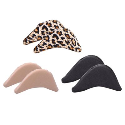 EXQUIMEUBLE 6 Pairs Forefoot Shoe Head Cushions Half Insoles Sponge Pads for High Heels Black Beige Leopard Anti Ball-of-Foot Inserts for Women Foot Care