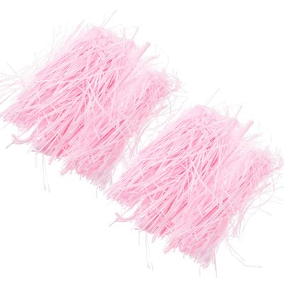 SOIMISS Shredded Raffia Filler Paper for Boxes, 2pcs 200g Each, Light Pink Pink Decorative Crinkle Paper for Wedding, Valentines Mothers Day Packaging