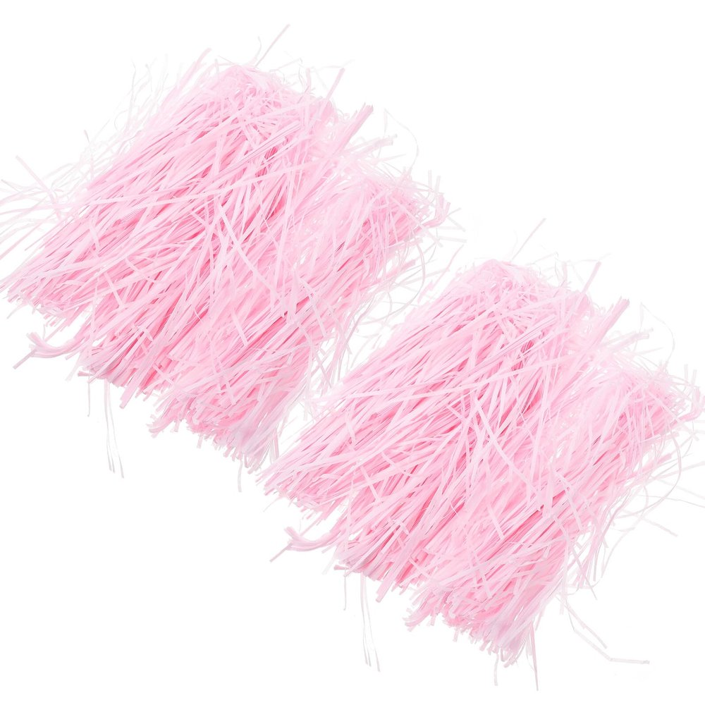 SOIMISS Shredded Raffia Filler Paper for Boxes, 2pcs 200g Each, Light Pink Pink Decorative Crinkle Paper for Wedding, Valentines Mothers Day Packaging