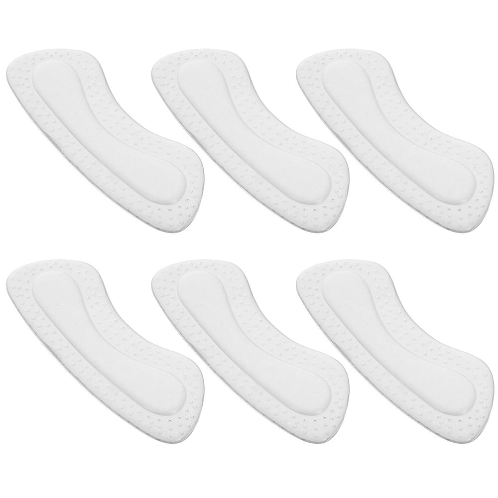 KALLORY 6pcs Gel Heel Cushion Pads for High Heels Soft Self-Adhesive Back Protector Inserts Prevent Slip and Reduce Foot for Women