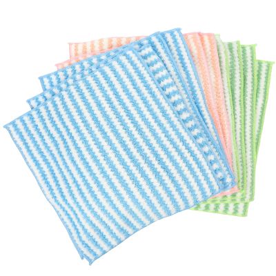 Beaupretty 10pcs Multi-Function Microfiber Kitchen Dish Towels 25x25cm Water Absorbent Quick Drying Cleaning Cloths for Household Dishwashing Random Color