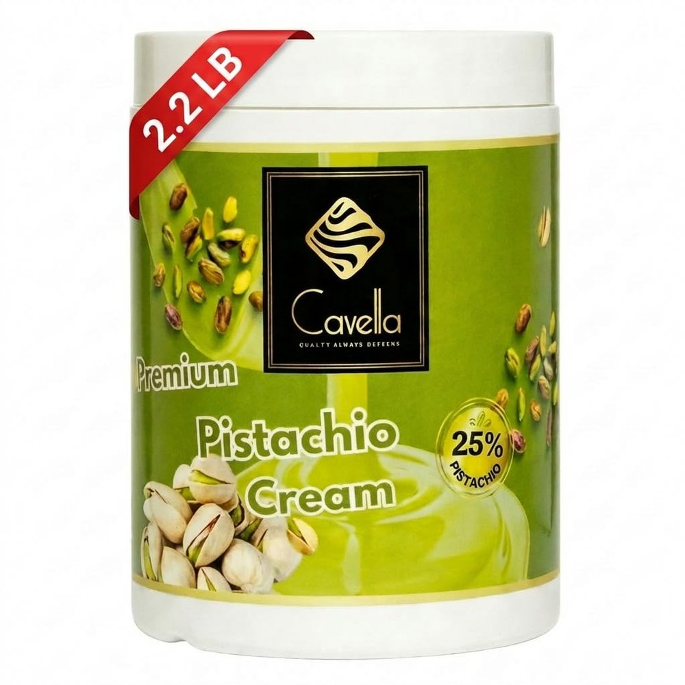 Cavella Premium Pistachio Cream Spread - Smooth Pistachio Filling for Dubai Chocolate, Kadayif Desserts, Toast, Crepes and Pastries (1kg)