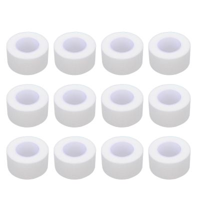 12 Rolls Pe Breathable 2.5cm X 910cm High Adhesion Hypoallergenic Wound Care for First Aid and Skin Protection