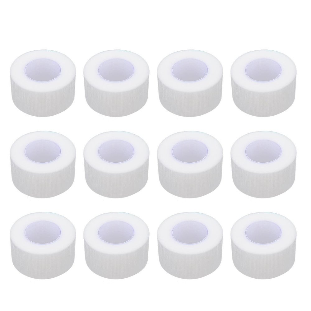 12 Rolls Pe Breathable 2.5cm X 910cm High Adhesion Hypoallergenic Wound Care for First Aid and Skin Protection