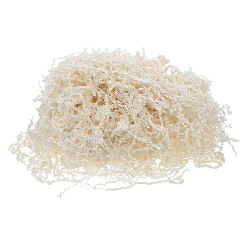 Ciieeo Crinkle Cut Raffia Paper Shred Filler 1kg Creamy Shredded Paper for Box Filling Basket Supplies Decorative Packing Filler for Wrapping and Party Decorations