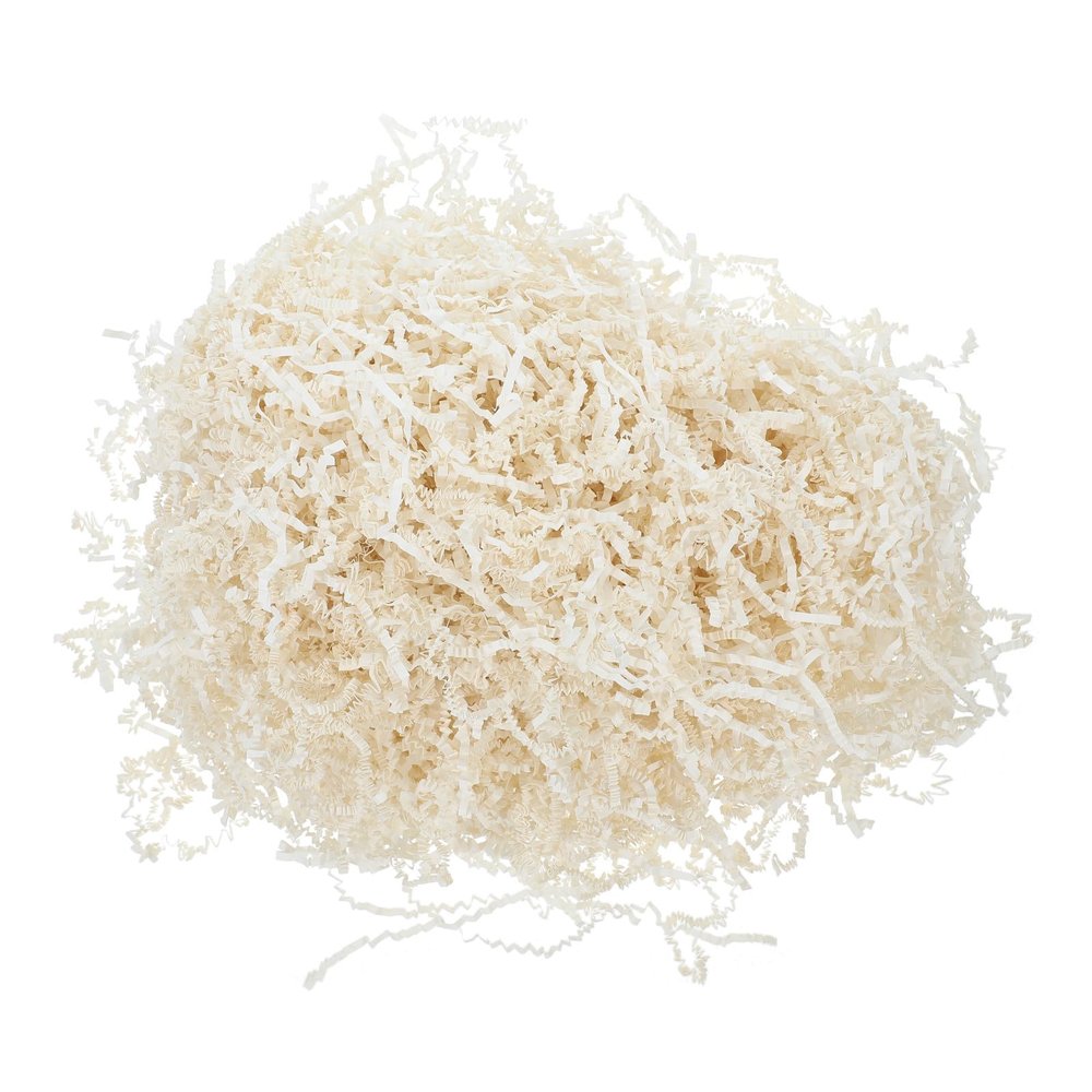 Anneome Crinkle Cut Paper Shred Filler 1kg Ivory Raffia Paper Basket Filling Packaging Filler for Boxes Wedding Party Decorative Filling