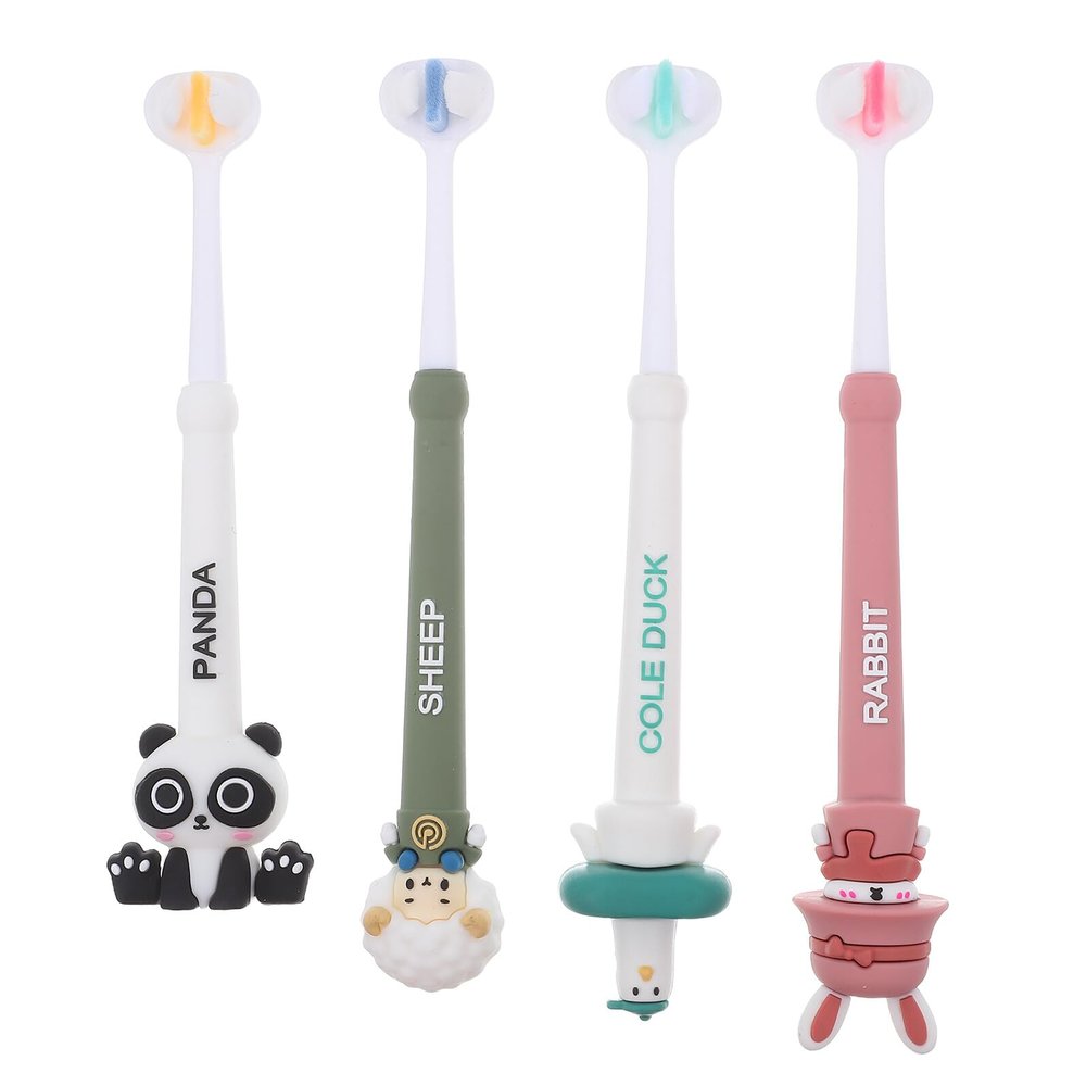 IMIKEYA 4pcs Toothbrush Set with Three-Sided Soft Bristles for Gentle Cleaning, Comfortable to Hold Manual Toothbrush and Infants Aged 3+, Oral Care