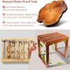 RUIERS Compact Teak Shower Bench 15.7 Heavy Duty 500 lbs, Waterproof Bath Stool for Small Walk-in Shower, Elderly & Disabled Safe Shower Seat view 4