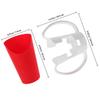 BETOOKY Nose Cutout Drinking Cup for Seniors with Non-slip Tumbler Base, Spill-proof Independent Drinking Aid for Elderly Patients and Disabled Adults, Red Cup with Holder for Safe view 2