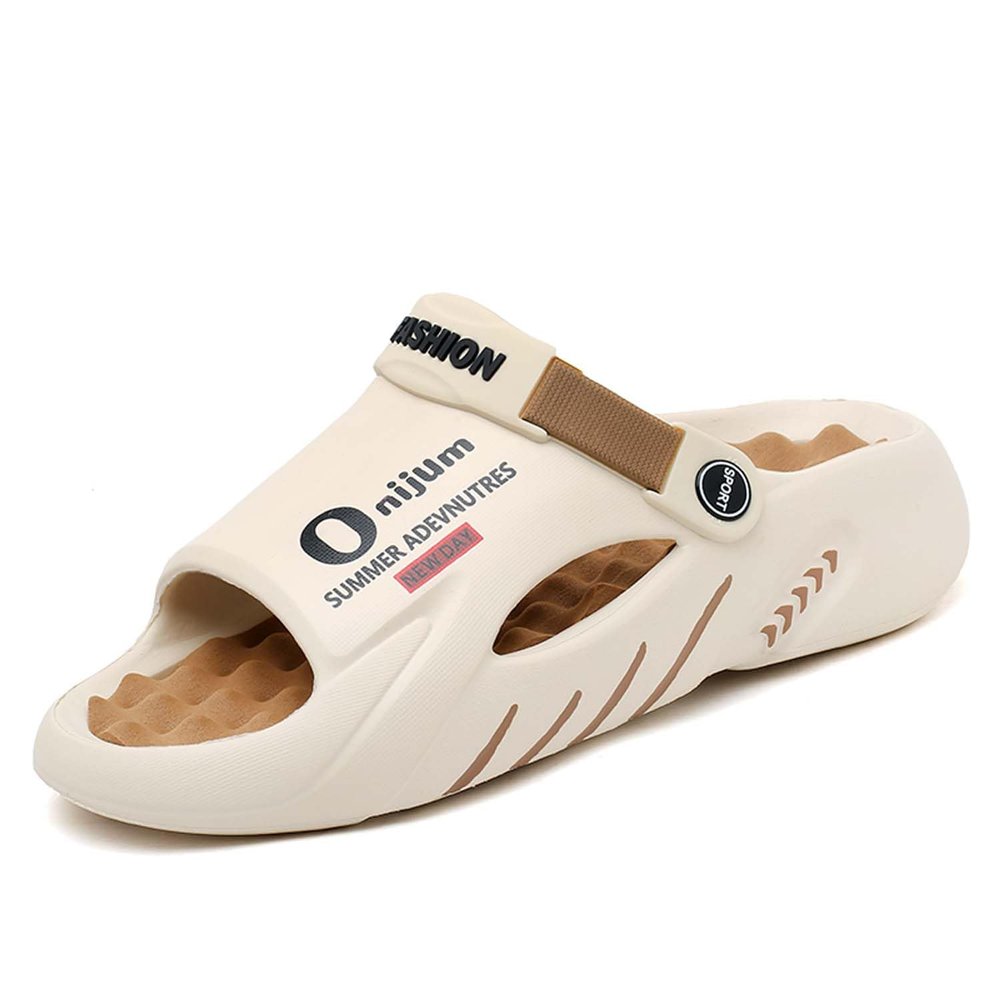 Lnistride Acupuncture Point Massage Slippers for Men and Women | Reflexology Sandals | Relieve Plantar Fasciitis,Acupuncture Slippers Beige 38-39