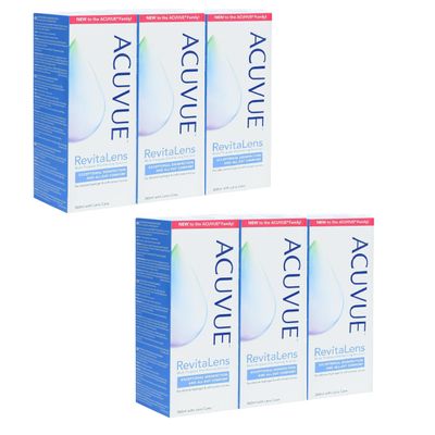 ACU vue Revita Contact Lens Solution, Multi-Purpose Disinfecting Solution for Soft Contact Lenses, Lens Case Included, 12.17 fl oz (360ml), Pack of 6