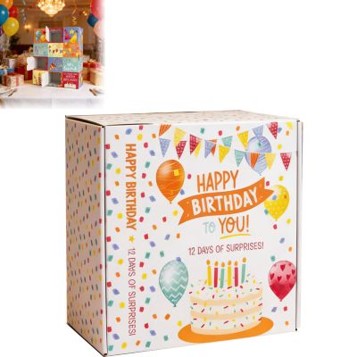 12 Days Birthday Countdown Calendar Gift Box,2026 DIY Fill Your Own Countdown Box Fill It Yourself Empty Boxes with Large Inner Boxes for Home Celebration Daily Surprise