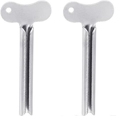 2Pcs Stainless-Steel Tube Toothpaste Squeezer Keys Metal Hair Dye Color Key Roller Dispenser Wringer Tool Processing Bathroom Safety, Aids and Accessories