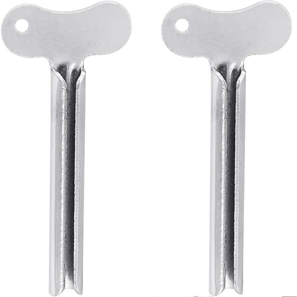 2Pcs Stainless-Steel Tube Toothpaste Squeezer Keys Metal Hair Dye Color Key Roller Dispenser Wringer Tool Processing Bathroom Safety, Aids and Accessories