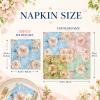 Retro Floral Guest Napkins - 50Pcs, 2Ply, 6.5 x 6.5 Inches view 3