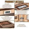 Cedar Wood Cigar Humidor Cabinet with Digital Hygrometer, Silent Temperature Control & Sunroof, Ideal for Cigar Storage & Preservation (3-Drawer) view 3