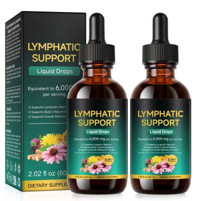 FANSHI 2PCS Lymphatic Drainage Drops Advanced Botanical Formula with 16 Herbs & Liposomal Delivery Supports Immune Health Maximum Absorption & Vegan