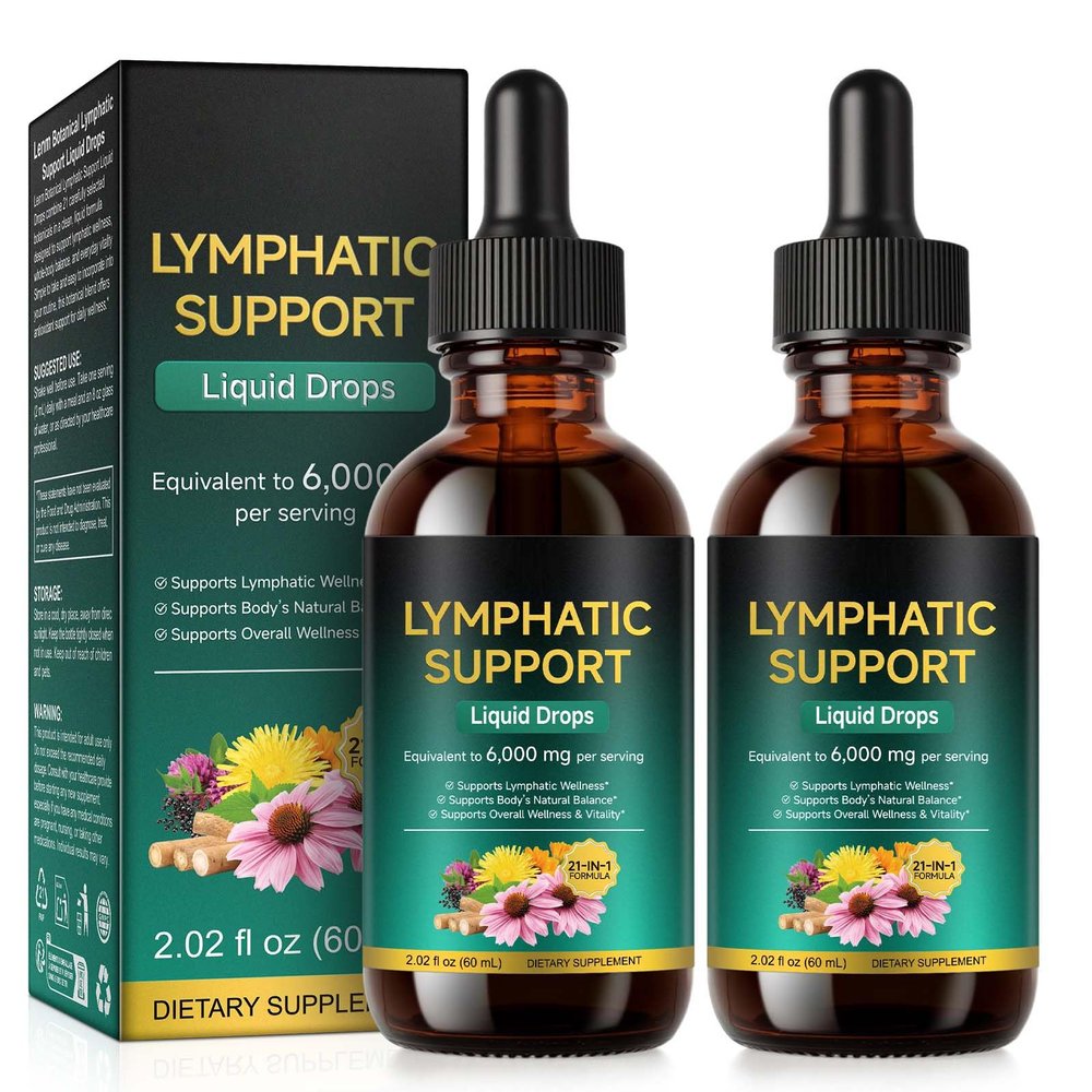 FANSHI 2PCS Lymphatic Drainage Drops Advanced Botanical Formula with 16 Herbs & Liposomal Delivery Supports Immune Health Maximum Absorption & Vegan