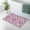 Boho Ombre Floral Botanical Purple Bath Mat Diatomaceous Quick Drying Shower Mat Non-Slip Super Absorbent Mat 24''x16'' view 2